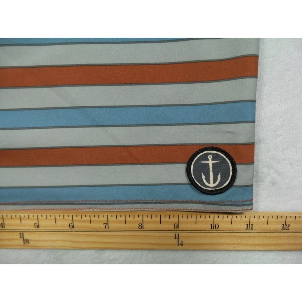 Captain‎ Fin Shorts Mens Size 32 Orange Blue Striped Stretch Boardshorts NWT